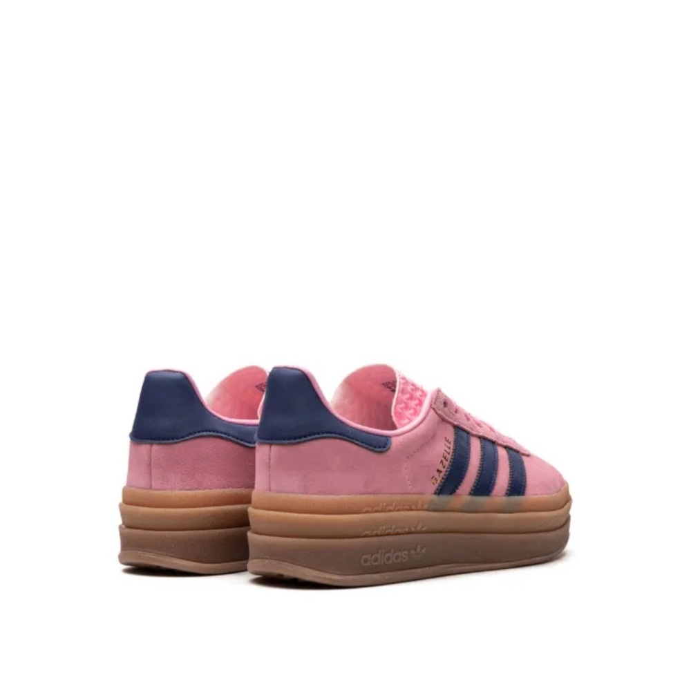 Adidas Women's Gazelle Pink and Navy Sneakers - Picture 4 of 9
